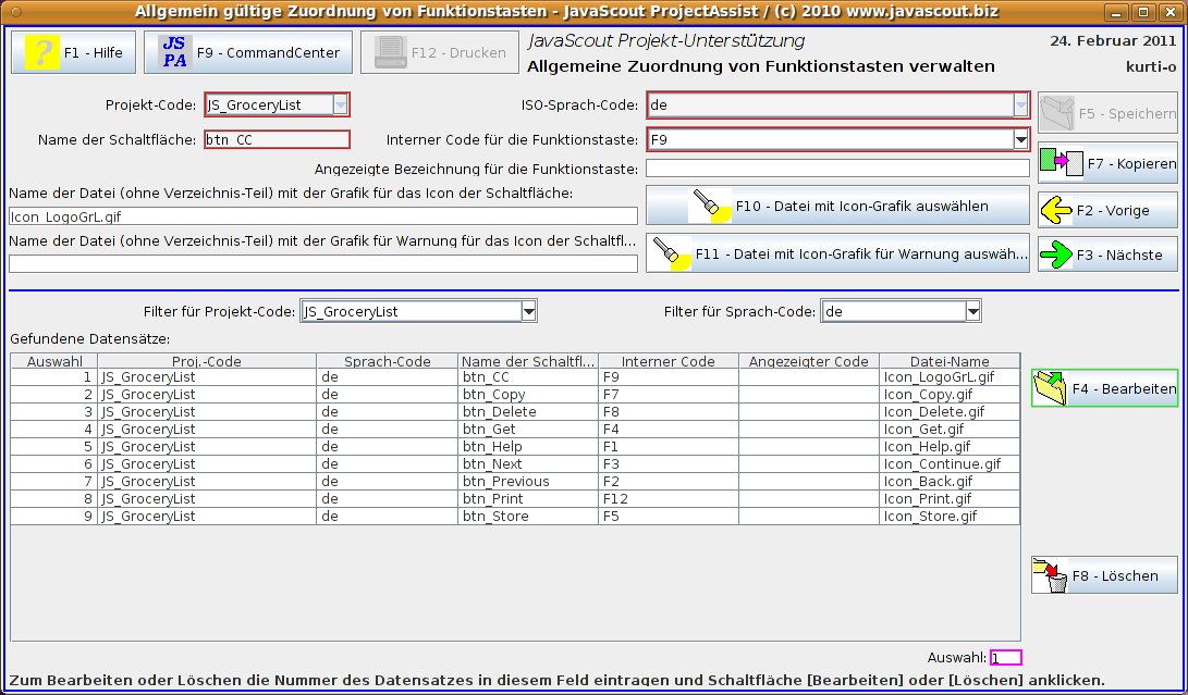 Task-Frame für die Verwaltung von allgemein gültigen Definitionen für GUI-Elemente