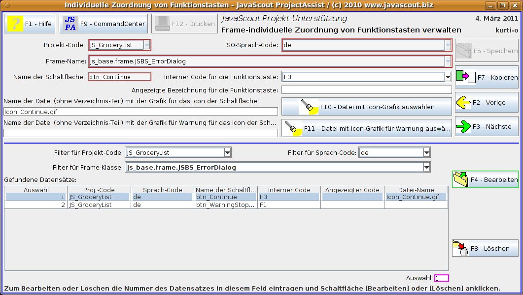 Task-Frame für die Verwaltung von allgemein gültigen Definitionen für GUI-Elemente